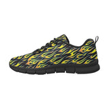 Flame Fire Pattern Background Men's Sneakers Black