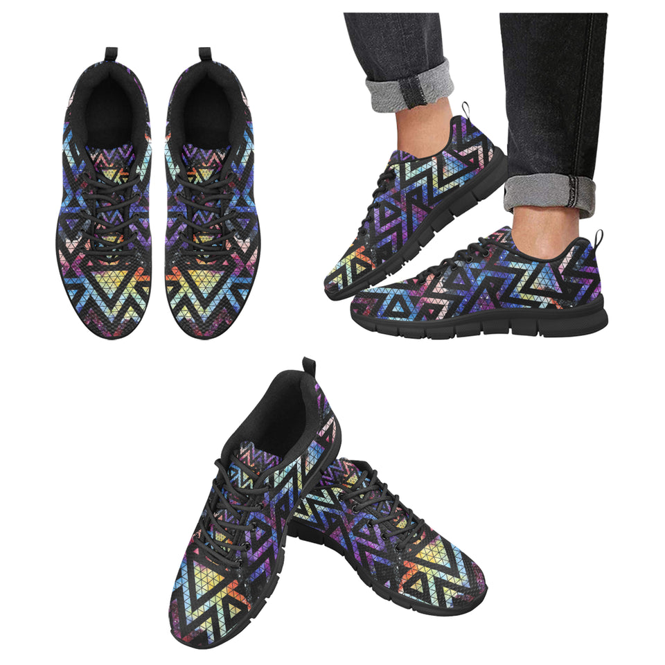 Space Colorful Tribal Galaxy Pattern Men's Sneakers Black