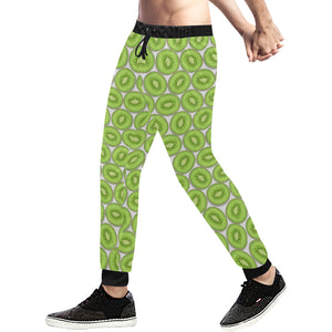 Sliced Kiwi Pattern Background Unisex Casual Sweatpants