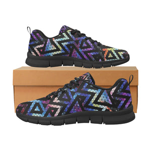 Space Colorful Tribal Galaxy Pattern Men's Sneakers Black