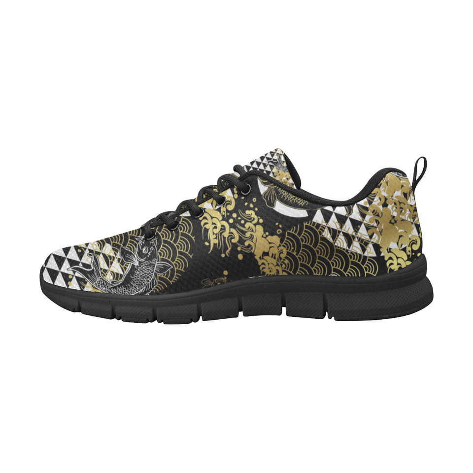 Koi Fish Carp Fish Japanese Pattern Men's Sneakers Black