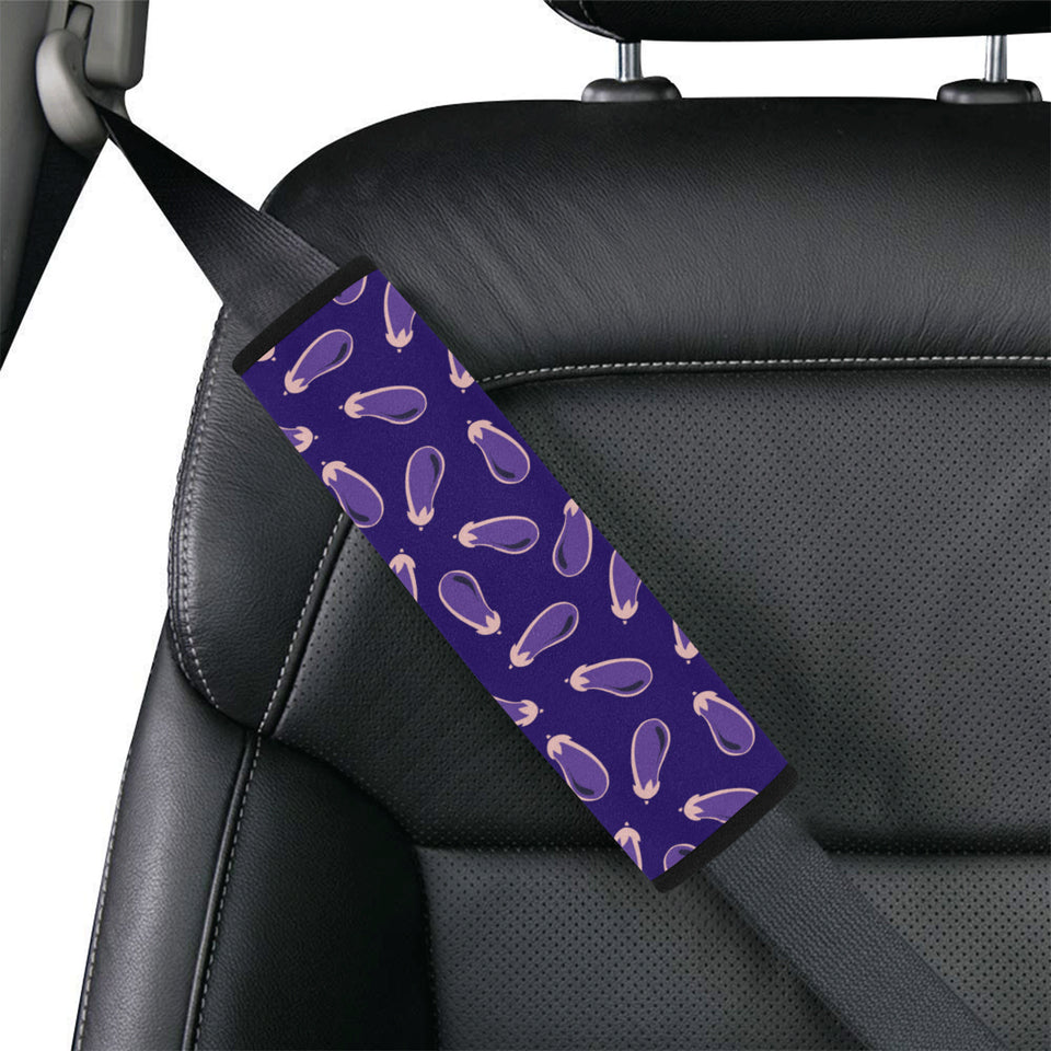 Eggplant Pattern Print Design 02 Car Seat Belt Cover