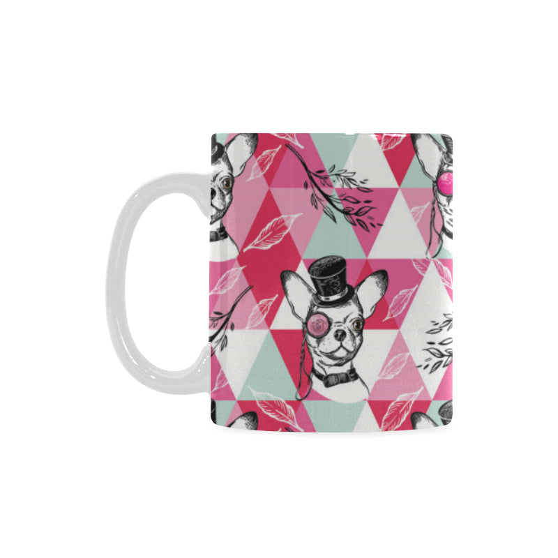 Cool Chihuahua Pink Pattern Classical White Mug (FulFilled In US)
