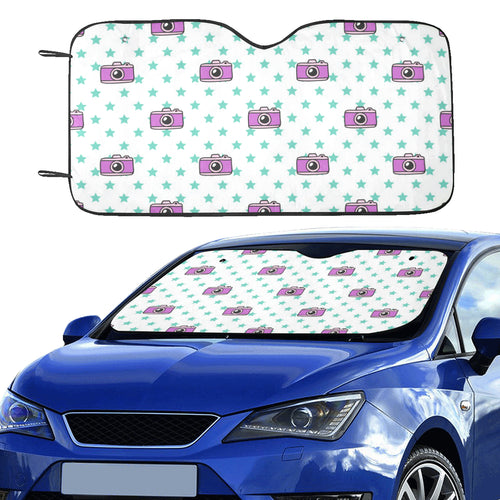 Camera Pattern Print Design 03 Car Sun Shade