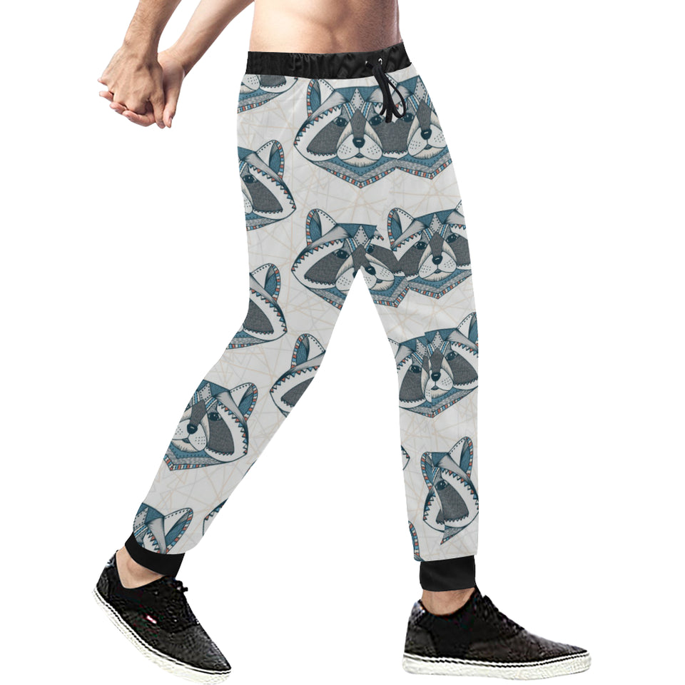 Raccoon Head Pattern Unisex Casual Sweatpants