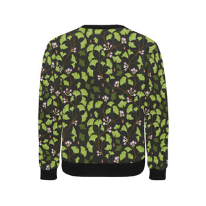 Ginkgo Leaves Flower Pattern Men's Crew Neck Sweatshirt