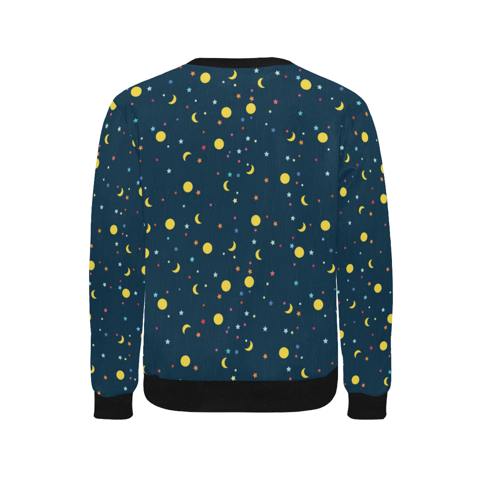 Moon Star Pattern Men's Crew Neck Sweatshirt