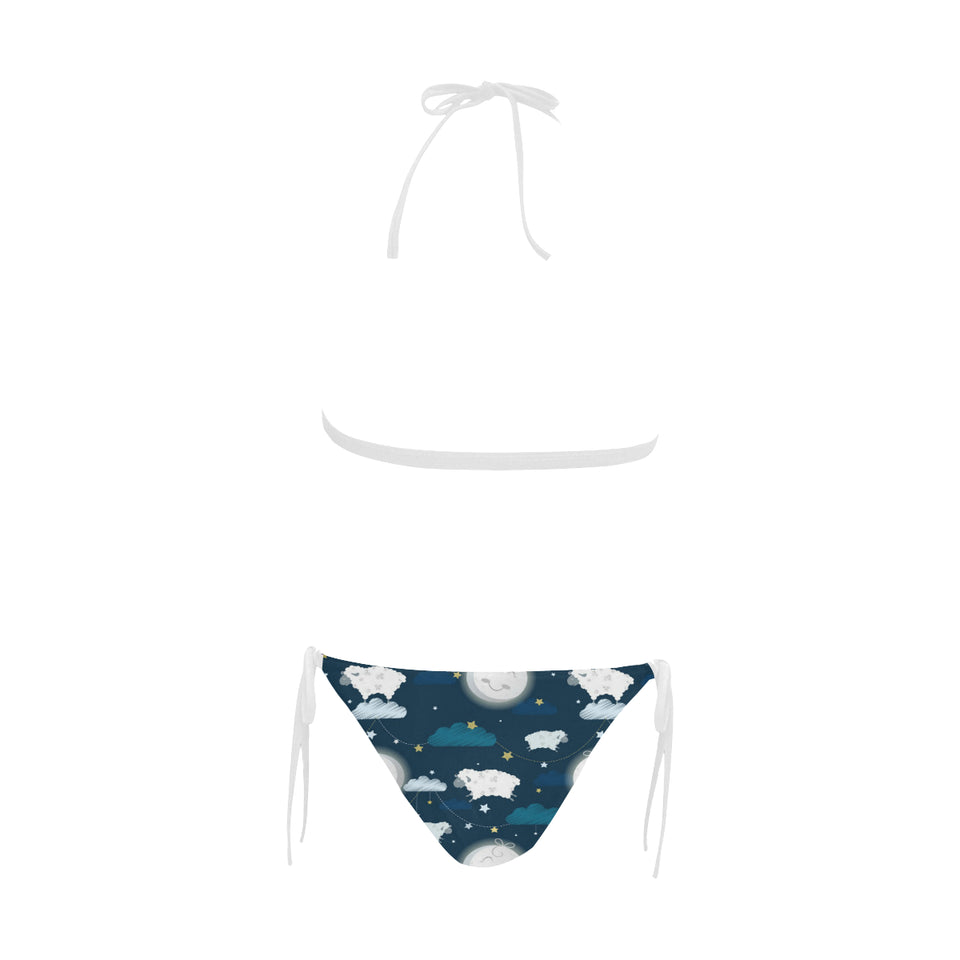 Sheep Playing Could Moon Pattern Sexy Bikinis Two-Pieces Swimsuits