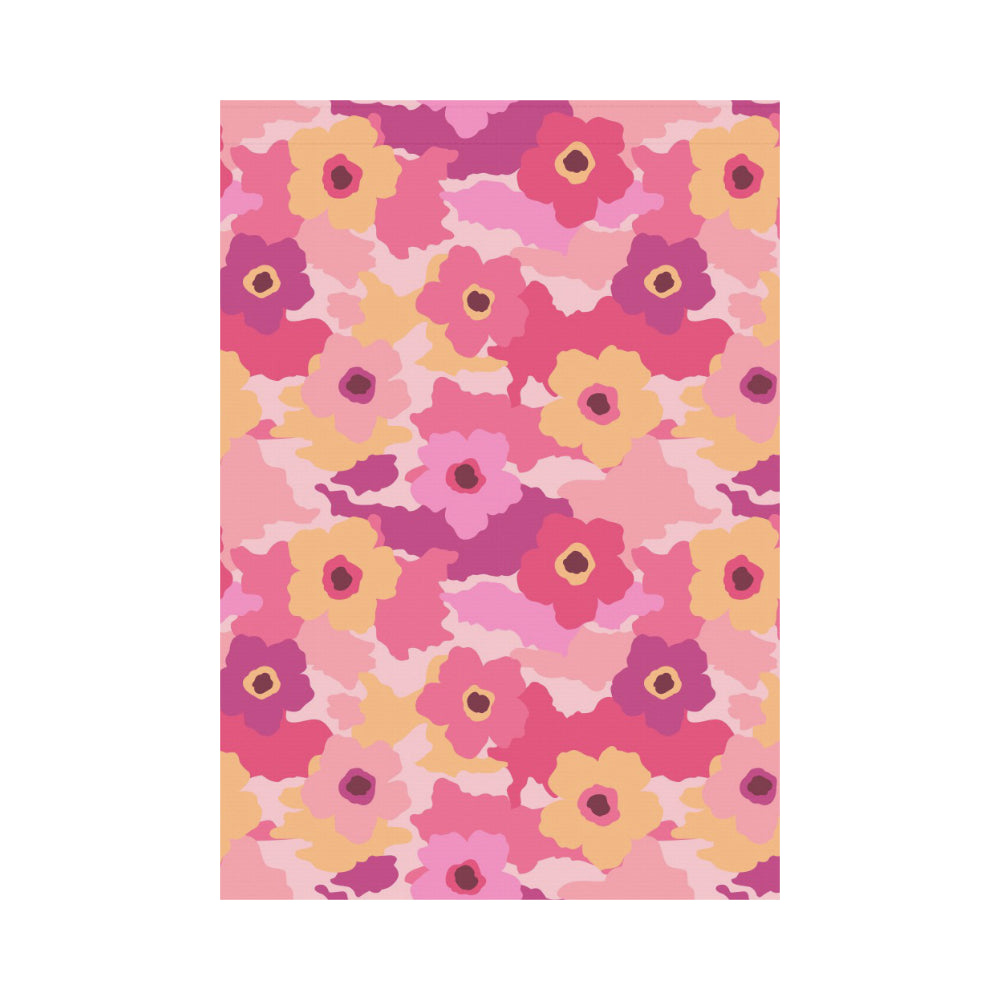 Pink Camo Camouflage Flower Pattern House Flag Garden Flag