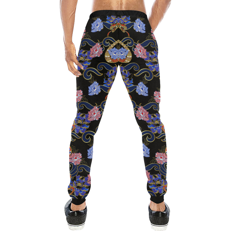 Snake Flower Pattern Unisex Casual Sweatpants