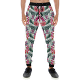 Pink Parrot Heliconia Pattern Unisex Casual Sweatpants