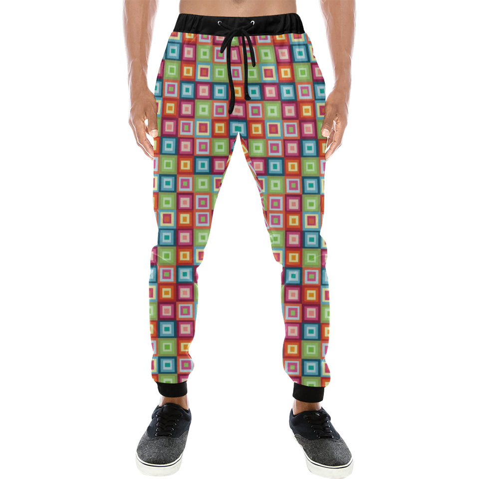 Rainbow Rectancular Pattern Unisex Casual Sweatpants