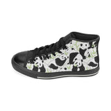 Panda Pattern Women's High Top Canvas Shoes Black