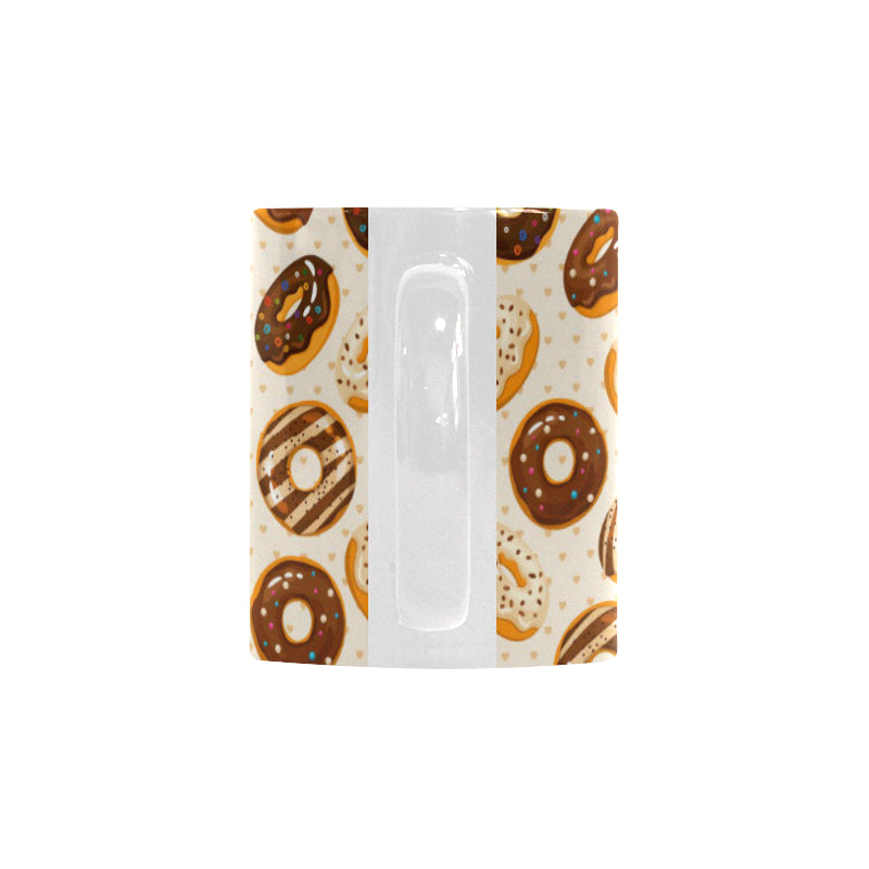 Chocolate Donut Pattern Classical White Mug (FulFilled In US)