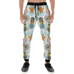 Owl Pattern Unisex Casual Sweatpants