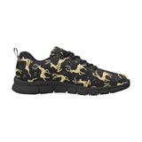 Gold Deer Pattern Men's Sneakers Black