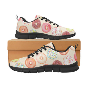 Donut Pattern Men's Sneakers Black