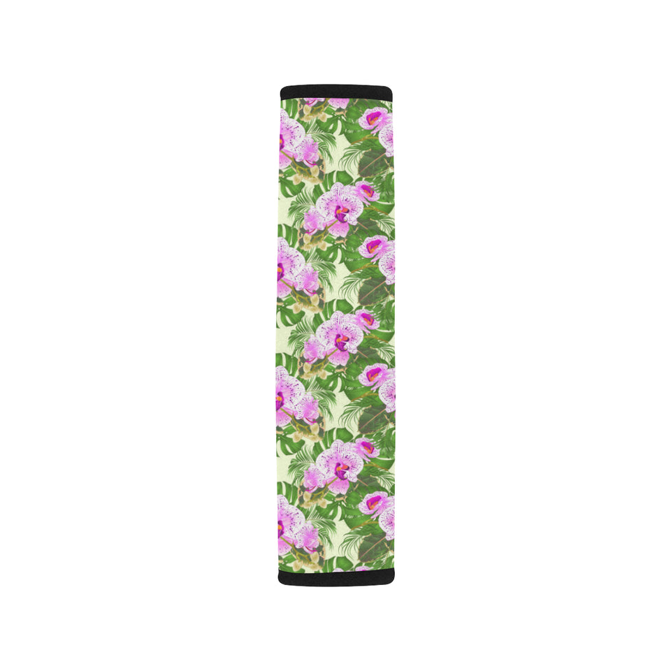 Orchid Leaves Pattern Car Seat Belt Cover