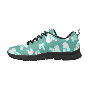 Broccoli Pattern Green background Men's Sneakers Black