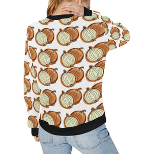 Onion Theme Pattern Women's Crew Neck Sweatshirt