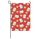 Meneki Neko Lucky Cat Pattern Red Theme House Flag Garden Flag