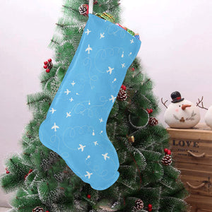 Airplane Pattern Blue Background Christmas Stocking