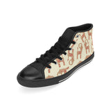 Yule Goat or Christmas goat Pattern Men's High Top Canvas Shoes Black