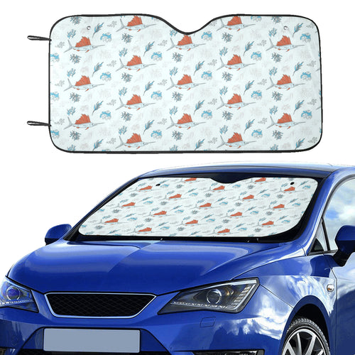 Swordfish Pattern Print Design 03 Car Sun Shade