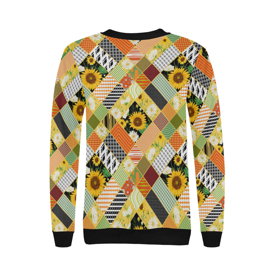 Sunflower Pattern Women's Crew Neck Sweatshirt