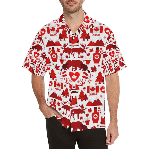 Canada Pattern Print Design 04 Men's All Over Print Hawaiian Shirt (Model T58)