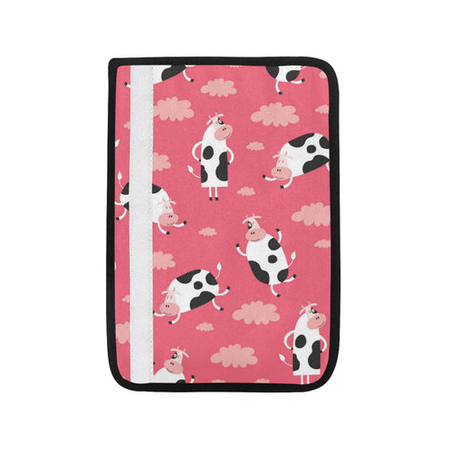 Cow Pattern Pink Background Car Seat Belt Cover