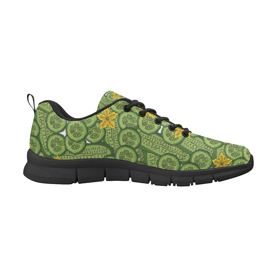 Cucumber Pattern Theme Men's Sneakers Black