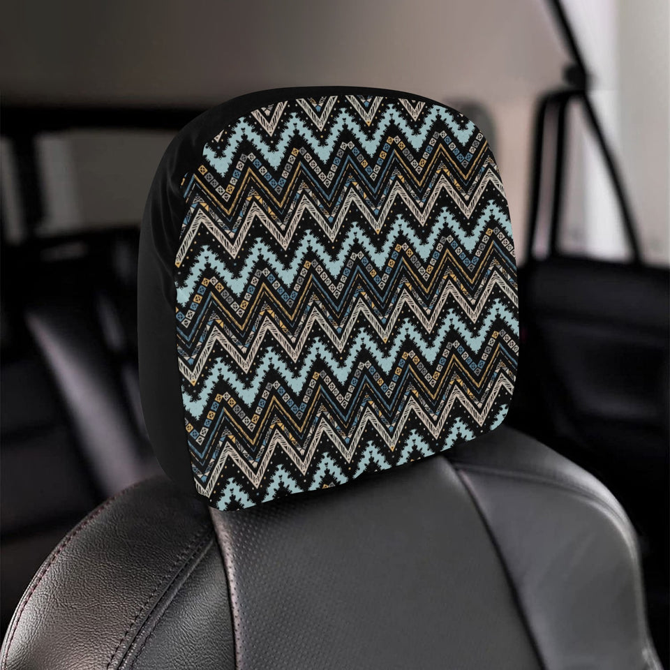 Zigzag Chevron African Afro Dashiki Adinkra Kente Car Headrest Cover