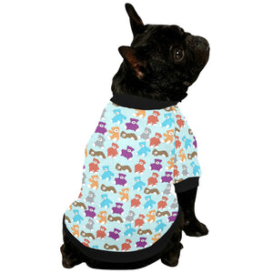 Teddy Bear Pattern Print Design 03 All Over Print Pet Dog Round Neck Fuzzy Shirt