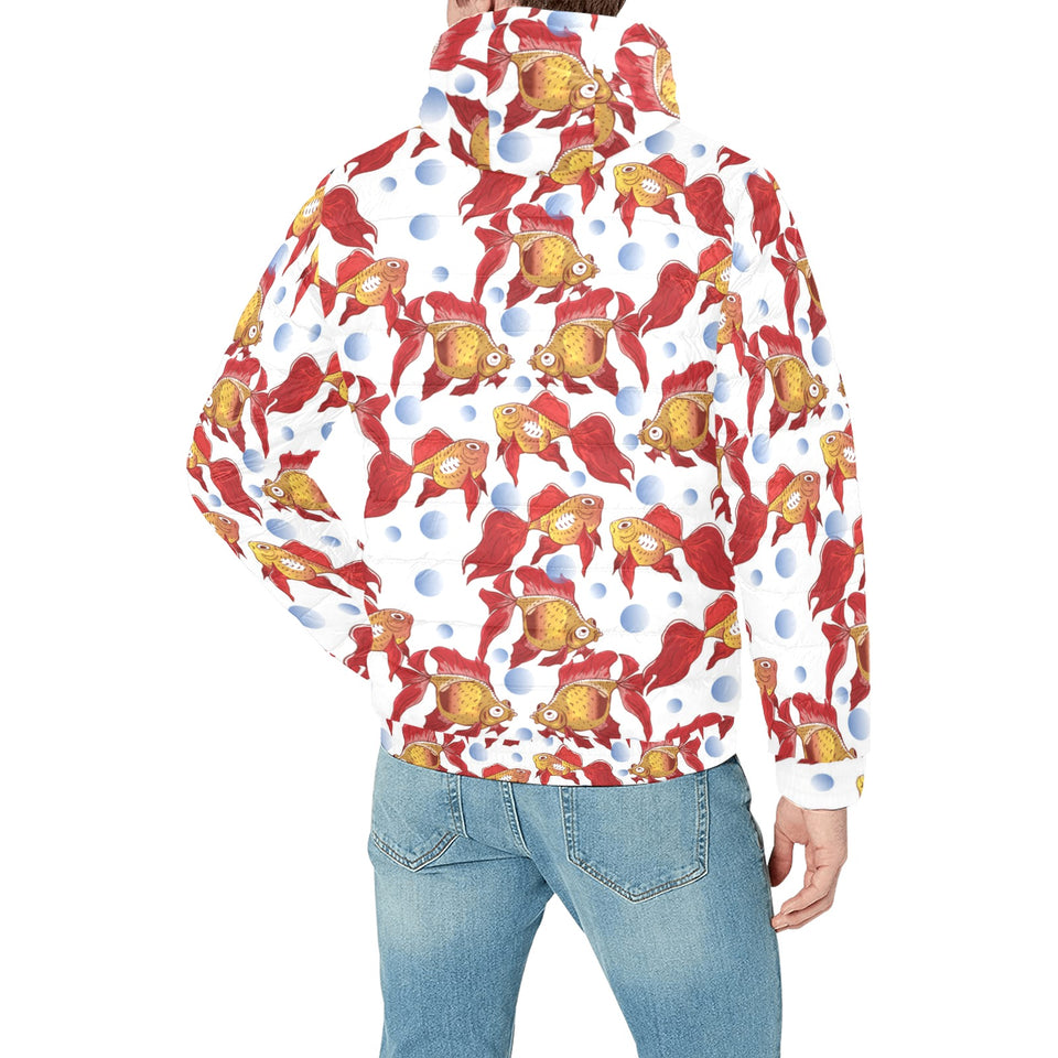 Goldfish Pattern Print Design 02 Men's Padded Hooded Jacket(ModelH42)