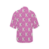 Bull Terrier Pattern Print Design 02 Women's All Over Print Hawaiian Shirt