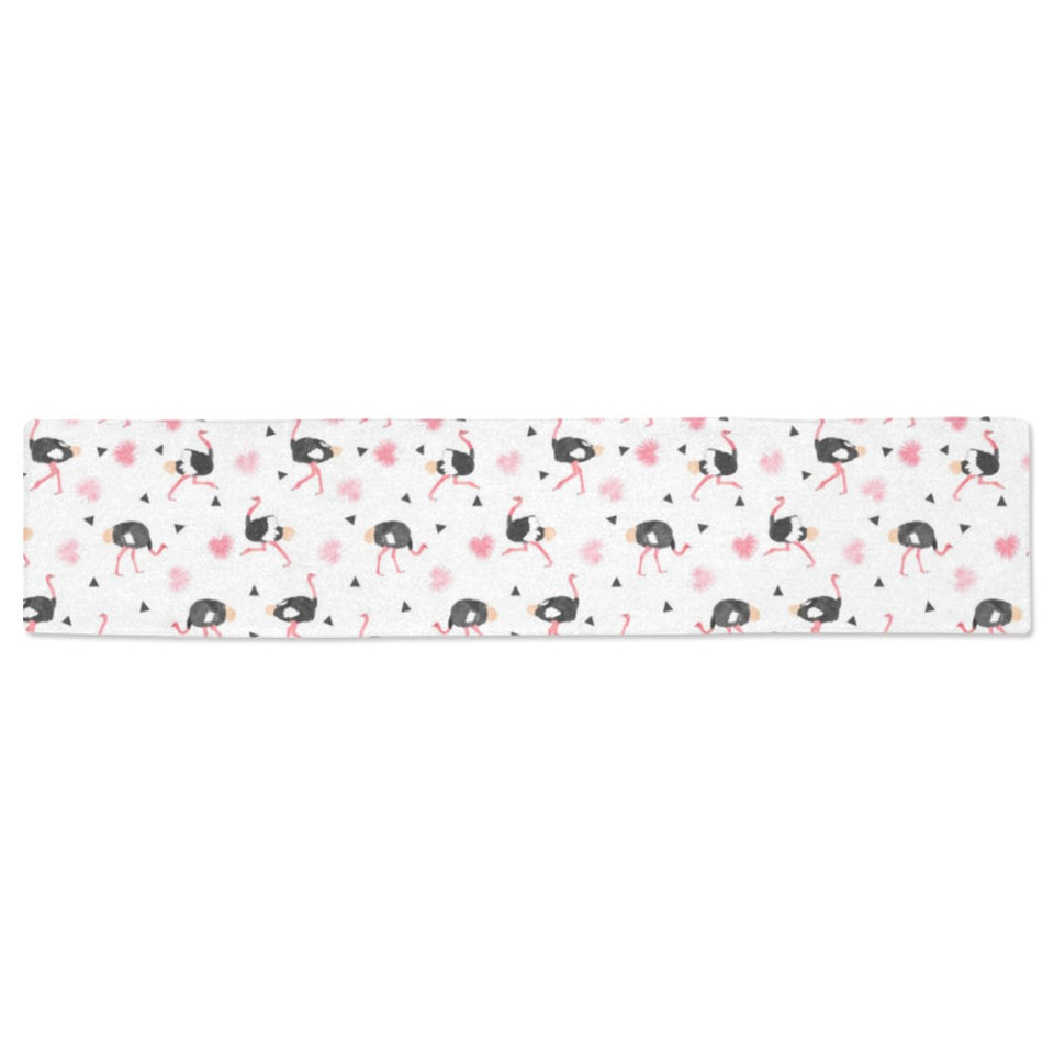 Ostrich Pattern Print Design 03 Table Runner