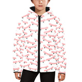 Skate Board Pattern Print Design 05 Kids' Boys' Girls' Padded Hooded Jacket