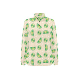 Lime Pattern Women's Long Sleeve Polo Shirt