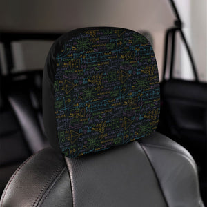 Math Pattern Print Design 01 Car Headrest Cover