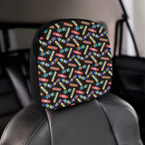 Skate Board Pattern Print Design 02 Car Headrest Cover