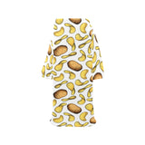 Potato Chips Pattern Print Design 01 Blanket Robe with Sleeves