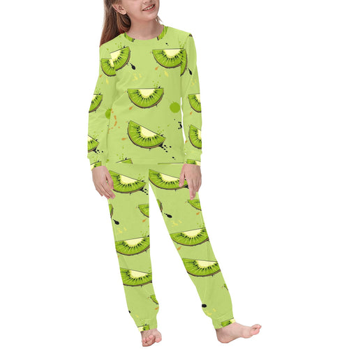 Kiwi Pattern Background Kids' Boys' Girls' All Over Print Pajama Set