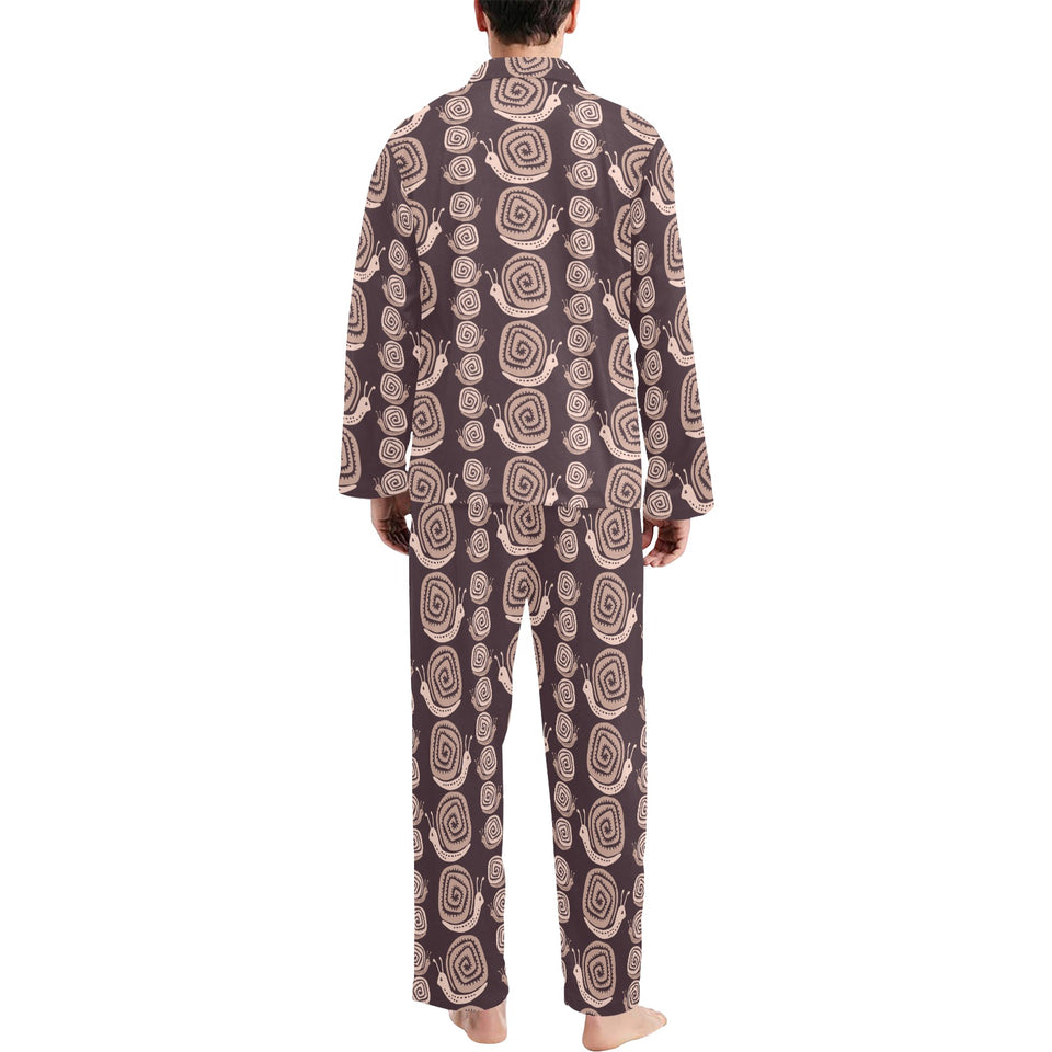 Snail Pattern Print Design 03 Men's Long Pajama Set