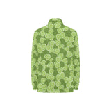 Lime Pattern Background Women's Long Sleeve Polo Shirt