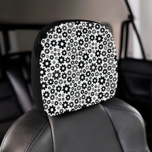 Gear Pattern Print Design 01 Car Headrest Cover