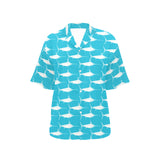 Swordfish Pattern Print Design 02 Women's All Over Print Hawaiian Shirt