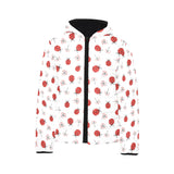 Ladybug Pattern Print Design 04 Kids' Boys' Girls' Padded Hooded Jacket