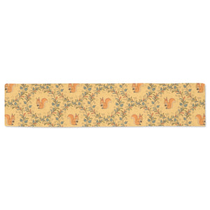 Squirrel Pattern Print Design 01 Table Runner