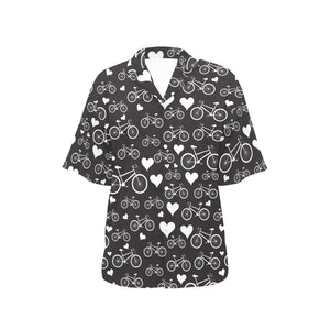 Bicycle Pattern Print Design 05 Women's All Over Print Hawaiian Shirt